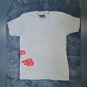 Naruto Akatsuki Graphic Tee - Gray With Red Clouds